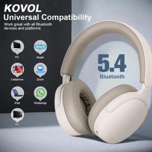 Wireless Headphones Bluetooth Noise Cancelling Stereo Earphones Over Ear Headset - Picture 1 of 17
