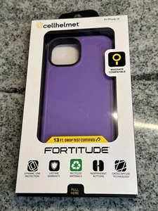 Funda iPhone 15 CELLHELMET Fortitude - Púrpura/Negro - Imagen 1 de 19