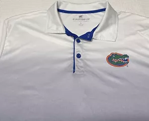 Florida Gators Polo Shirt Men's L White Southern Blue Tide Performance Stretch - Picture 1 of 9