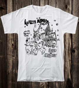 Camiseta Retro 100% Algodón Música Años 90 Rock Gótico Marilyn Manson Niños Espeluznantes - Imagen 1 de 8