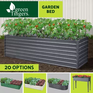 Green Fingers Garden Bed 20 Sizes Galvanised Steel Raised Planter Square X1/X2 - Picture 1 of 121