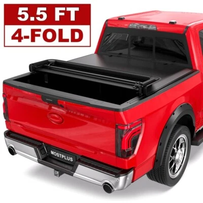 5.5FT 4 Fold Soft Truck Bed Tonneau Cover For 2015-2026 Ford F150 F-150 On Top Foto 1 de 4