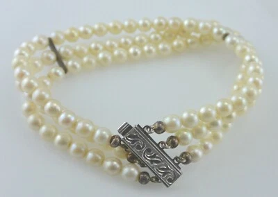  Perlen-Armband - mit 835 Silber Verschluss / ca. 20 cm - Bild 1 von 4