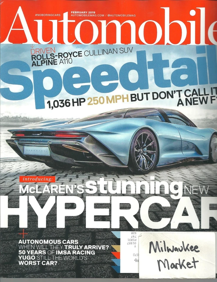 Automobile February 2019 McLaren Speedtail IMSA at 50 Yugo Heads Home Alpine A11 Foto 1 de 1