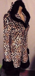 SEXY Leopard Print Velvety Cat/ Leopard Costume w/ Faux Fur Trim - Picture 1 of 11