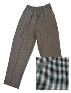 Pantalones de Colección Marrón Tostado Verde Pata de Gallo a Cuadros Talla 12P Nuevo de Lote Antiguo Núcleo de Duende - Imagen 1 de 8