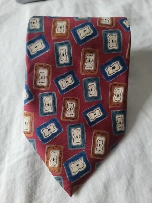 Corbata Christian Dior Monsieur 100 % seda geométrica roja azul naranja blanca para hombre Foto 1 de 4