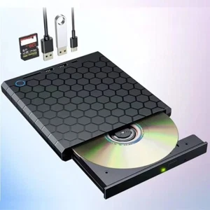 CD DVD Drive External For PC Laptop Windows 11 10 USB 3.0 Burner Reader Writer - Picture 1 of 12