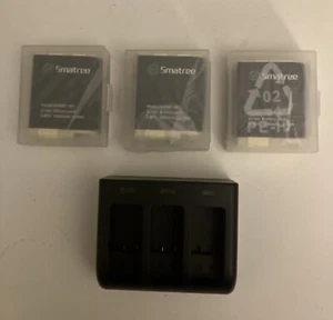 Smatree Battery (3 Pack) and 3-Channel Charger Compatible for Gopro Hero 4 - Picture 1 of 6