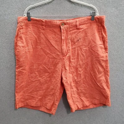 Banana Republic Men Shorts 38 Coral Linen Blend Emerson Chino Pockets Casual NWT - Image 1 of 4