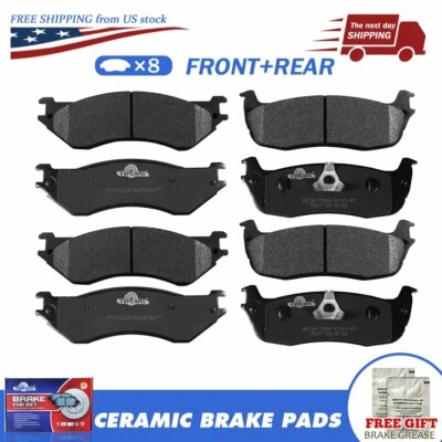 Juego de pastillas de freno delanteras + traseras de cerámica para Ford Expedition Ford F-150 F-250 Navigator Foto 1 de 4