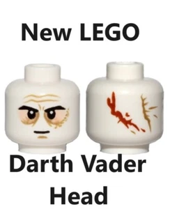 New LEGO Darth Vader HEAD Gash Sunken Eyes White Face Death Star 2015 FINAL DUEL - Picture 1 of 1
