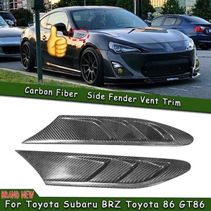 Left & Right Side Fender Vent Trim For Subaru BRZ Toyota 86 GT86 B Carbon Fiber - Picture 1 of 9
