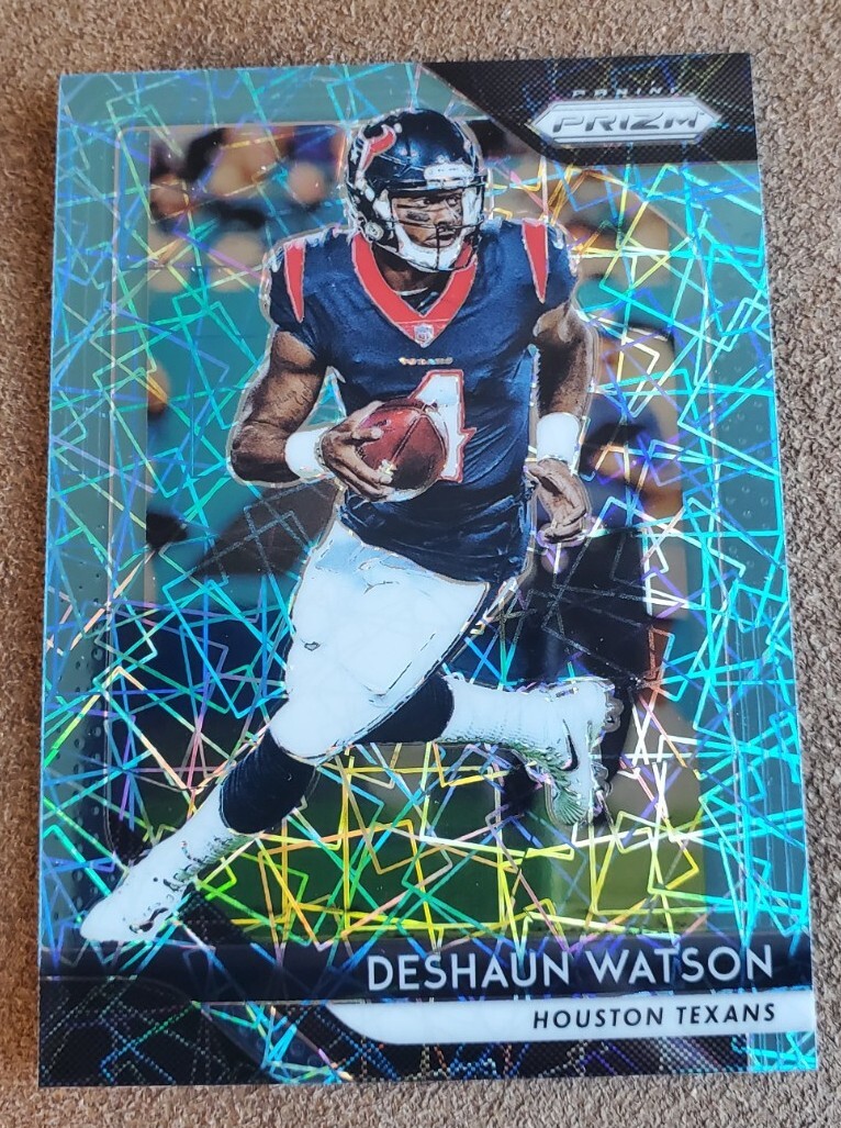 2018 Panini Prizm DeShaun Watson #120 Blue Lazer Prizm Parallel 2nd Year