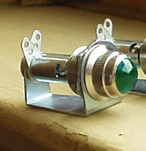 Fender amp light green jeweled metal bezel vintage amplifier indicator - Picture 1 of 2