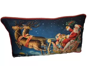 Cuscino Renna Slitta Babbo Natale Piuma Pakistan ��22” Divertente - Foto 1 di 10
