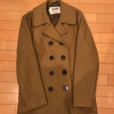 Schott Pea Coat 740N Wool Jacket Camel brown Size 38 Vintage Outerwear - Image 1 of 4