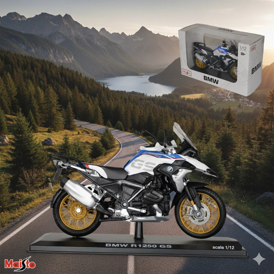 BMW R1250 GS 2020 1:12 Maisto  Die Cast Modellino Dettagliata - Immagine 1 di 4