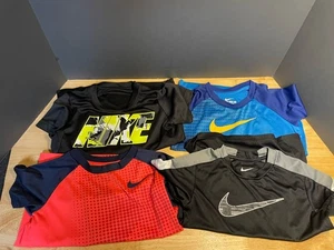 Nike Dryfit Shortsleeve Shirts Youth Boys Size 6 Lot Of 4 - Picture 1 of 15