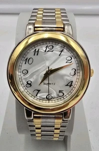 Mens Basic Two Tone Watch Hong Kong 31mm New Battery - Picture 1 of 7