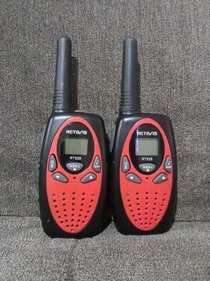 Retevis RT628 Walkie Talkies Red Black Belt Clip Set Of 2 ~ TESTED  - Image 1 of 2