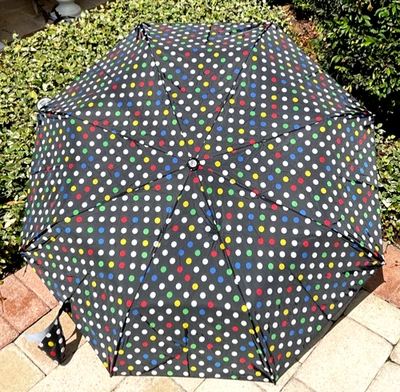 PARAGUAS TOTES NEGRO LUNARES CIERRE AUTOMÁTICO 47 PULGADAS FUERTE SECO FRESCO NUEVO CON ETIQUETAS Foto 1 de 3