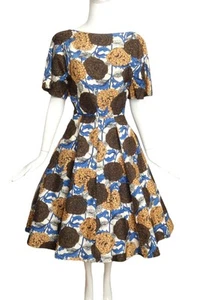 SCAASI- 1960s Floral Linen Dress, Size 6 - Picture 1 of 5