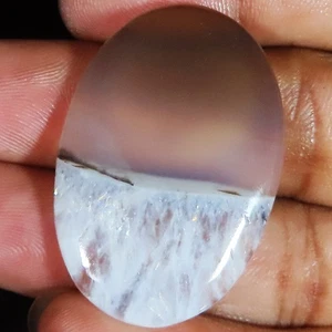 53.05 Cts 100% Natural Ice Solar Quartz Oval Cabochon Gemstone 26x39x5 mm UT95 - Picture 1 of 6