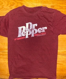 Dr Pepper Graphic T Shirt Mens Large Short Sleeve Used Red Retro Design - Picture 1 of 5