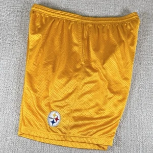 Reebok NFL Men’s 2XL Pittsburgh Steelers Yellow 7” On Field Mesh Athletic Shorts - Picture 1 of 8