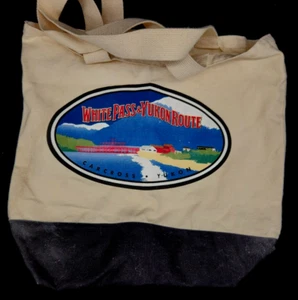 White Pass & Yukon Route Cotton Canvas Shopping Tote Bag 17" x 16" Reusable Eco - Picture 1 of 3