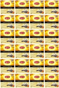 24 LIPTON VANILLA CARAMEL Flavor Black Tea 20 Silk Pyramid Bags Boxes 34g 1.2oz - Picture 1 of 7