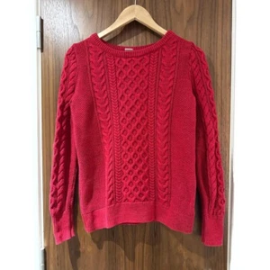 sweater jumper pullover women's retro cotton fisherman cable Aran size s gap - Picture 1 of 6