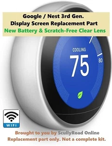 SOLO PIEZA DE PANTALLA: Termostato WIFI Google Nest 3ª Generación Aprendizaje Acero Inoxidable - Imagen 1 de 6
