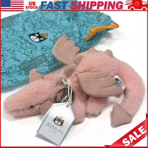 JELLYCAT FLUFFY COLLECTIBLE ROSE DRAGON BAG CHARM PLUSH CUDDLY TOY KEY CHAIN - Picture 1 of 4
