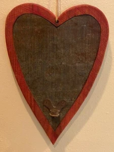 Handgefertigtes Unikat Kerzenhalter Wandbehang in Herzform Holz/Zinn/Eisen - Bild 1 von 5
