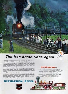 1961 Bethlehem Steel Reading Railroad Locomotive 2124 Original Color Print Ad - Picture 1 of 1