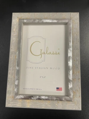 F. G. Galassi Handmade Fine Italian Grey Rustic w/Silver  Frame 40246 4"x6" - Image 1 of 2