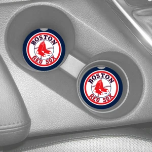 BOSTON RED SOX SANDSTONE CAR COASTERS ABSORBENT SET (2) - Picture 1 of 1