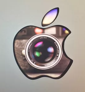 GLOWING PHOTOGRAPHER CAMERA LENS Apple MacBook Pro Air Mac Logo Laptop DECAL - Picture 1 of 3