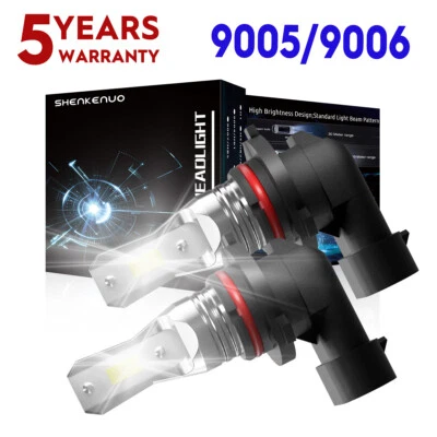 SHENKENUO 9145 H10 6500K White CSP LED Fog Light Bulbs For Ford F150 F250 F350 Super Duty