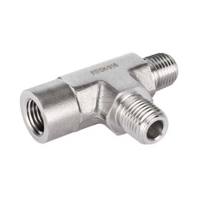 FITOK 316 SS Female Run Tee 1/4 Female NPT x Male NPT x Male NPT 7200 psi - Image 1 of 2
