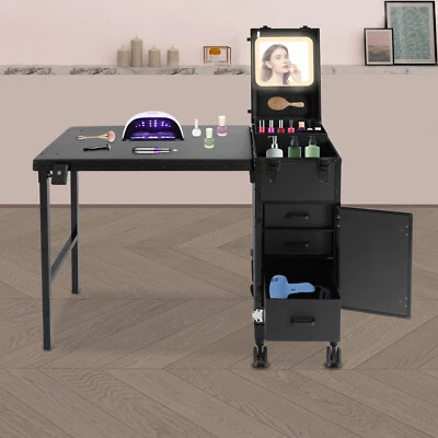 Olling Portable Manicure Table For Nail Tech Organizer Makeup Case W/3 Drawers - Image 1 of 4