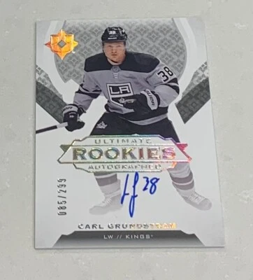 Carl Grundstrom Los Angeles Kings Ultimate Rookies Signed RC Card! # 85/ 299 - Image 1 of 2