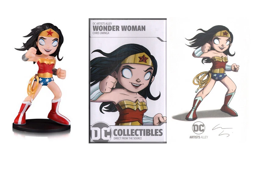 SIGNED Wonder Woman DC Collectibles Artist Alley Chris Uminga Vinyl Figure Print - Image 1 of 4
