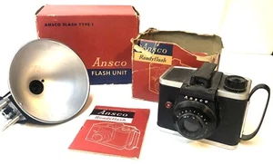 Vintage Ansco Readyflash 620 Camera & Flash Original Boxes and Instruction Book - Picture 1 of 12
