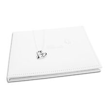 Cream Suede Wedding Guest Book With Ring 71144