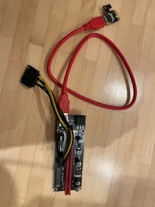 PCI-E PCIe Express Riser Karte Adapter x1 x16 USB 3.0 Mining Ver009S - Bild 1 von 1