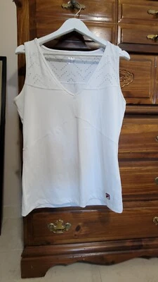 Женская майка Fila Tennis XL с V-образным вырезом белая - Изображение 1 из 3