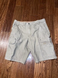 Duluth Trading Co Shorts Mens Light Khaki Cargo Utility Size 38 - Picture 1 of 15